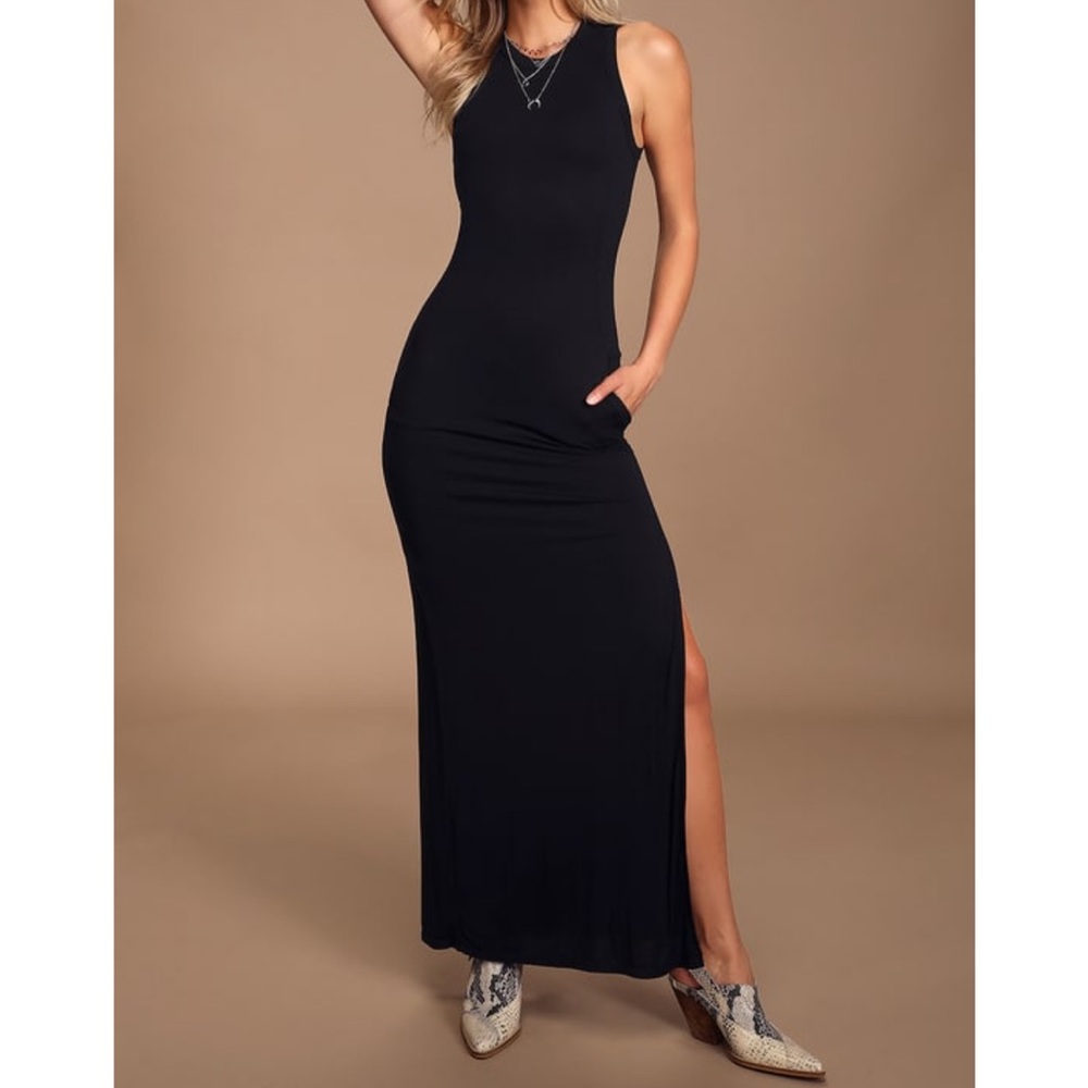 Side-Slit Maxi with Hidden Kangaroo Pocket